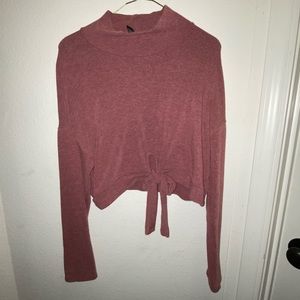 Purple Long Sleeve Crop Top